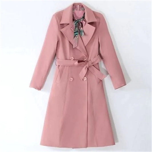 New Spring Autumn Women's Two Piece Sets Trench Coats Dress Suits Print Floral OL Lady 2 Sets Long Sleeve Female Formal Suits